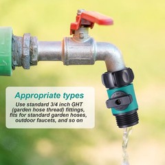 Hotop 6 Pcs Garden Hose Shut Off Valves Plastic Connect Water 3/4 inch, Blue