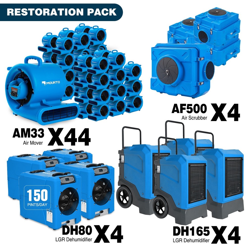 MOUNTO Water Damage Restoration Package( 44xAM33, 4xAF500, 4xDH80,4xDH165)