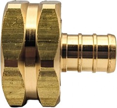 Brass Garden Hose Adapter Swivel Fitting, 1/2” PEX Barb and 3/4” GHT