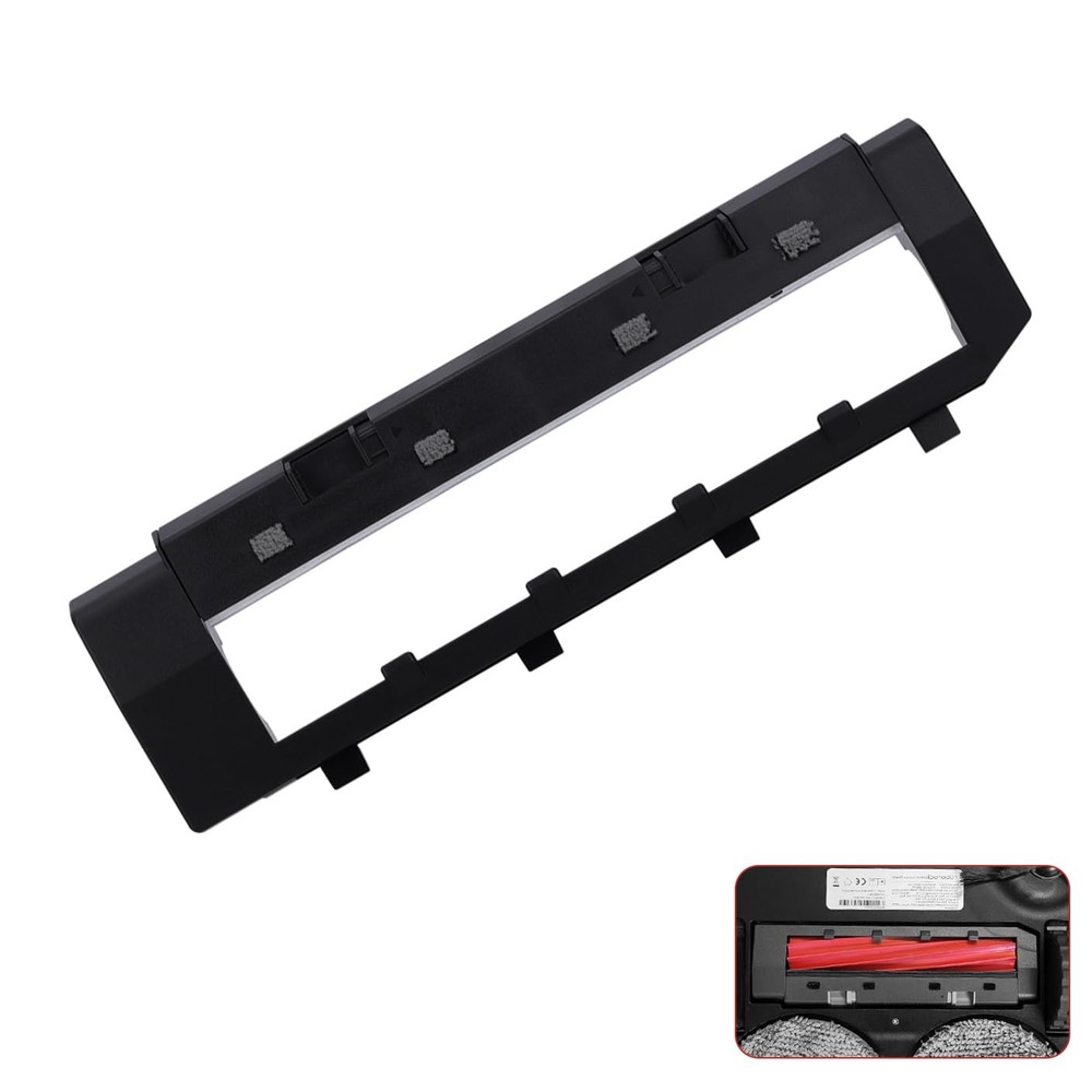 Replacement Brush Guards Covers 150mm x 10mm, for Roborock Q Revo,etc(Black）