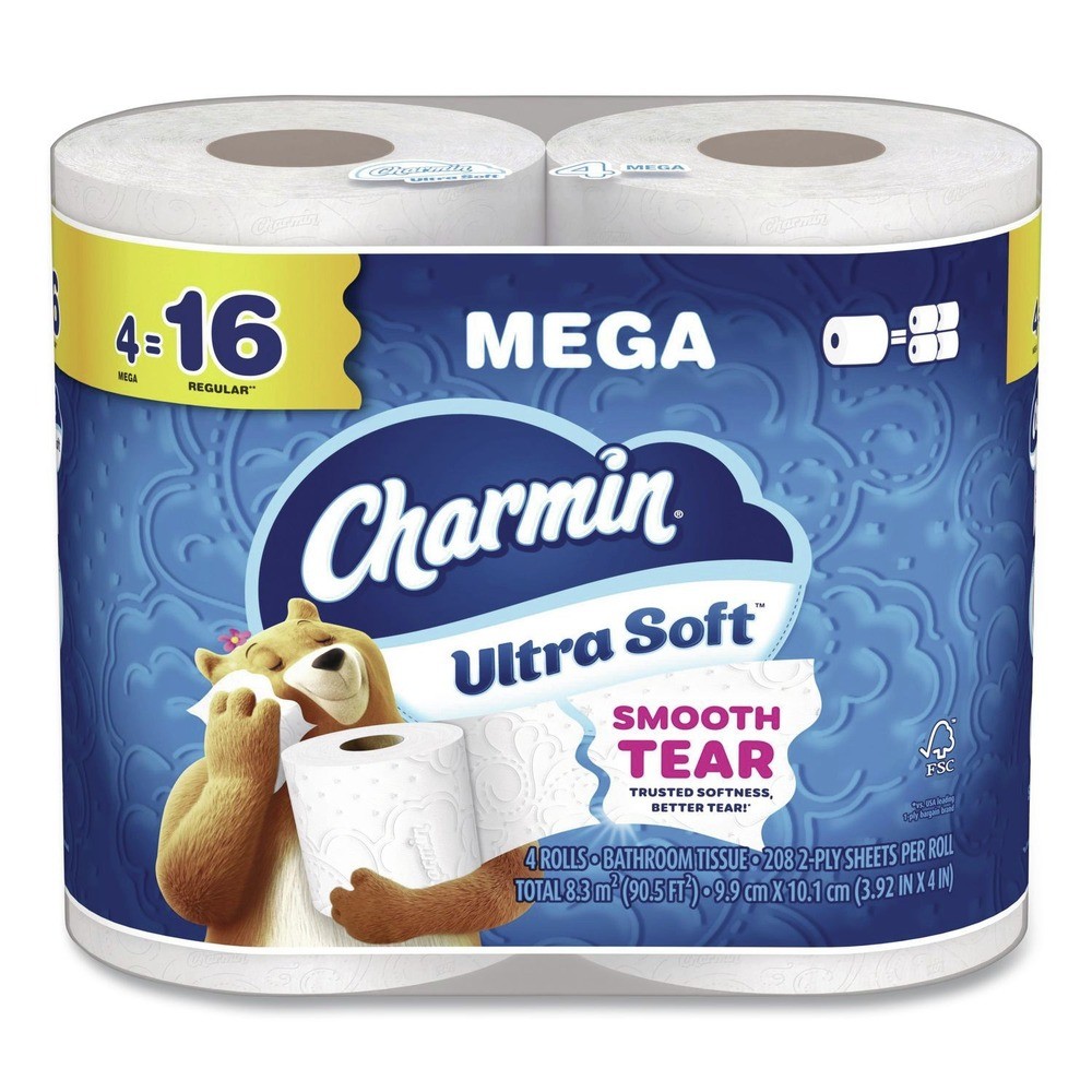 Charmin 19261PK 2-Ply Ultra Soft Septic Safe Bathroom Tissue – White (4/PK) New
