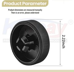 2 Pack Upgraded Replacement Wheel for Ryobi Cordless Stick Vacuum 18v BLACK