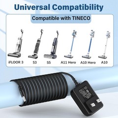 HIENADTOR 26V Charger for TINECO A10 A11 S3 S5 Cordless Stick Vacuum, BLACK
