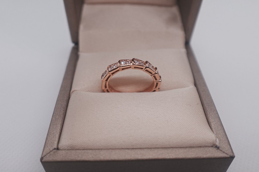 New.BuIgarlSerpenti.VIPER.ring 18K-ROSE gold diamond ring #7
