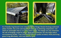 Outdoor Dog Kennel Cover 8’Dx4’Wx6’H, Heavy Duty 600D Waterproof Dog Kennel