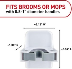 Command Broom and Mop Gripper, 3-Pack, Organize Damage-Free