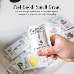 Lavender Essential Oil Wipes Travel Size Face Body Cleansing Individually Wra…