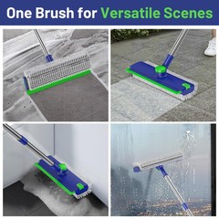 EHADOO Floor Scrub Brush with Long Handle: 3 in Blue Brush,