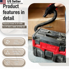 MWEDP 14-37-0105 Vacuum Hose Compatible with 18V 15 feet, Black