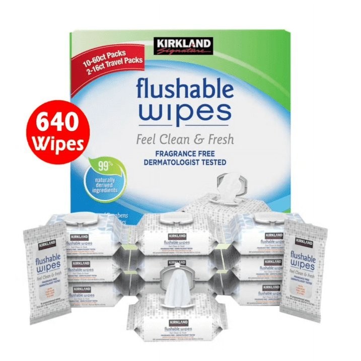 Kirkland Signature Moist Flushable Enhanced Cleansing & Freshness Ultra Soft 640