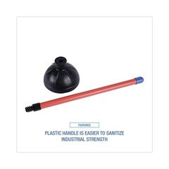 Boardwalk 09201 18 in. Plastic Handle Toilet Plunger – Red/Black (6/Carton) New