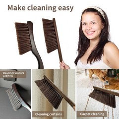 2 Pcs Wooden Hand Broom Brush, Dust Bench Brush Whisk Broom Soft Bristle Brus…