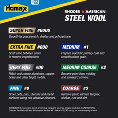 3~ Rhodes American 0000 Grade Super Fine Steel Wool Pad 12pk Flexible Heavy duty