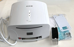 Aike AK2630 Air Wiper Hand Dryer White Compact 110V 1400 Watts with 2 Pin Plug