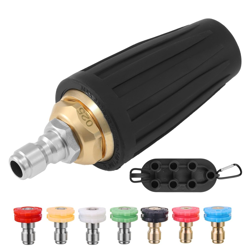 PWACCS Pressure Washer Nozzle Tips Full Set, 3600 PSI 1/4 inches, Black
