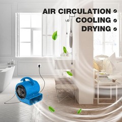 1/5hp Air Mover 800cfm Blower Fan Carpet Floor Drying Fan – 3-Speed Compact A…