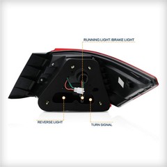 Tail Lights Fit Accord Inspire 8th Gen Sedan 2008-2013 Red Clear 2PCS