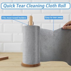 Niurewan 75 Pack Microfiber Cleaning Cloth Roll,Reusable 10×10 inches, Grey