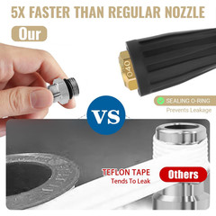 Pressure Washer Tips Turbo Nozzle 4000 PSI Max Rotating Black