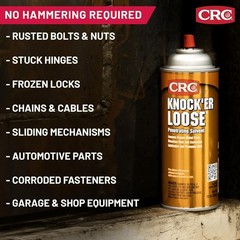 CRC 03020 Knock’er Loose Penetrating Solvent 16oz Aerosol Rust Remover Spray