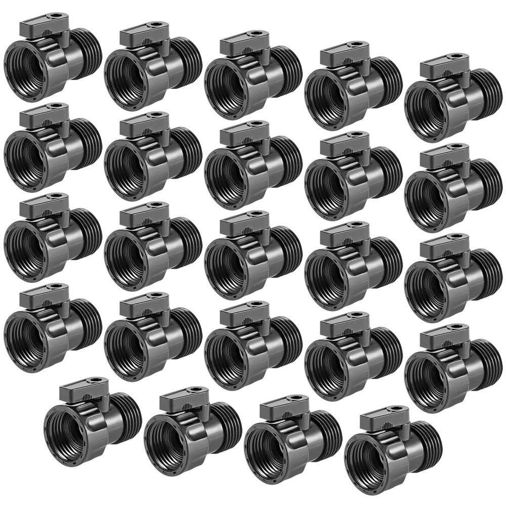 24 Pack 3/4” Plastic Garden Hose Shut Off Valve- 24 pack, 24 Pack-