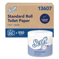 Scott 13607 Essential 2-Ply Standard Roll Bathroom Tissue – White (20/CT) New