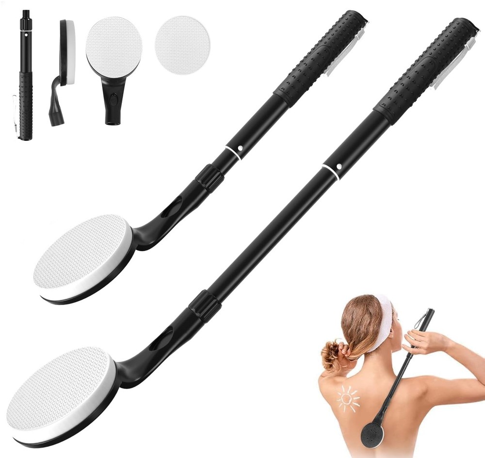 Lotion Applicator for Back, 25.7” Long Handle Back Applicator, Black