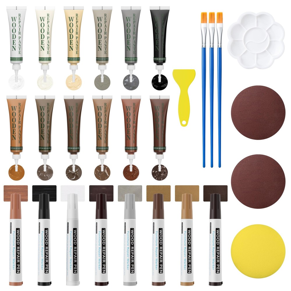 Oriflame Wood Furniture Repair Kit: 12 Color Filler and 8-color Markers