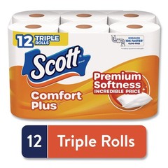 Scott 47618 Double Roll Bath Tissue ComfortPlus Toilet Paper – White (48/CT) New