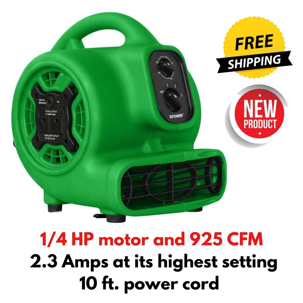 925CFM Centrifugal Air Mover w Timer Carpet Dryer Shop Garage Floor Fan Blower