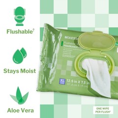 McKesson Flushable* Personal Wipe 7.5 x 12.5″ DXLU96 1 Pack 96 Wipes