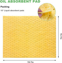 10 PCS Oil Absorbent Pads, 20″ X 15″ Weight Dimpled Pad Polypropylene Mat for Oi