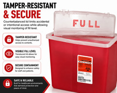 Covidien Kendall 5 Qt Sharps Container Counterbalanced Lid Biohazard Red Refill