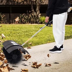 Gas Power Nylon Brush Broom Sweeper Artificial Grass Driveway Turf Snow Clean
