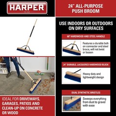 Harper 20201044 24 In. Indoor/Outdoor Dry All-Purpose Push Broom Dual Bristles
