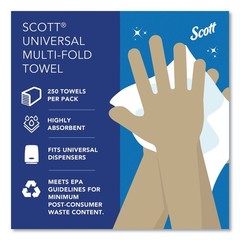 Scott 01804 9.2 in. x 9.4 in. Essential Multi-Fold Towels – White (4000/CT) New