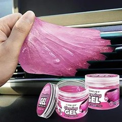 Reusable Pink Car Cleaning Gel Putty for Car Interior, Vents and Keyboards, 2-Pa