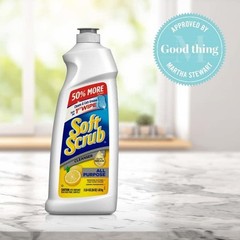 Soft Scrub All Purpose Cleaner, Surface Cleanser, Lemon, 36 Fluid Ounces, 6 C…