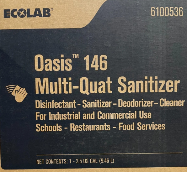 Ecolab 6100536 Oasis 146 Multi-Quat Sanitizer Disinfectant Sanitizer 2.5 Gallons