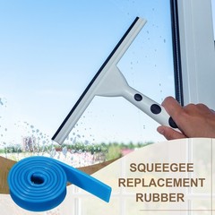 Squeegee Replacement Rubber, 2Pcs Household Silicone Squeegee Refill,Blue,White