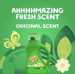 GAIN Liquid Laundry Detergent Original Fresh Scent 25 Oz Each (Pack of 6)