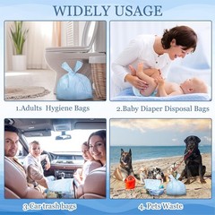 Teenyyou 200 Count Ocean Water Scented Small Trash Bags Small Diaper Baggies