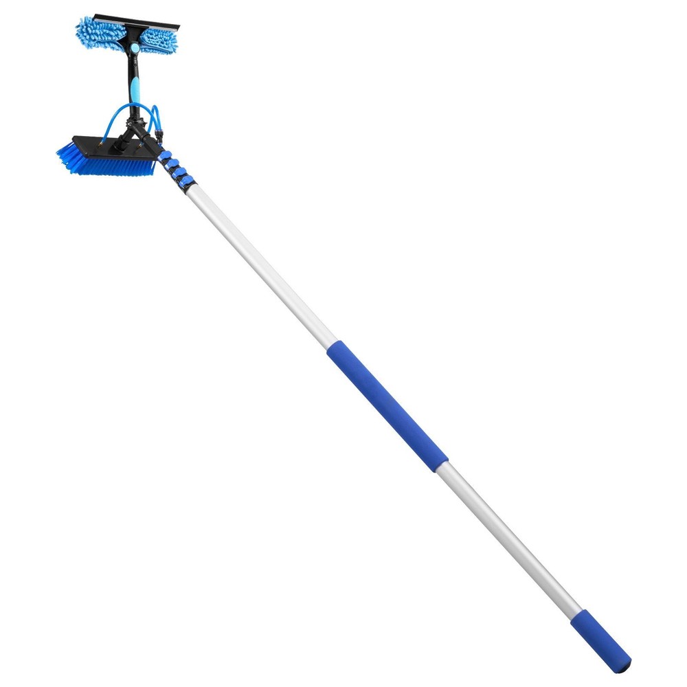 Water Fed Solar Panel Cleaner: 26ft Aluminum Pole, 12″ Brush, Quick-Connect Hose
