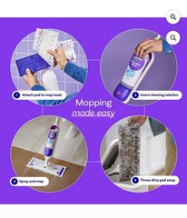 Swiffer Power Mop Wet Pad Refill Bundle, 10 Pads & 2 Solutions, White/Purple