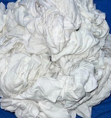 Recycled White Knit T-Shirt Rags 10 lbs. Bag – Multipurpose Cleaning Cloths