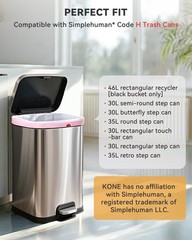 Kone Custom Fit Trash Bags Compatible Simplehuman Code H 204 Count Drawstring