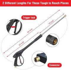 4000PSI High Pressure Car Power Washer Gun Spray Wand Lance Nozzle and 50ft Hose