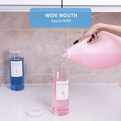 KitHero Laundry Detergent Dispenser Set with 1 Count (Pack of 2), Glass Lid