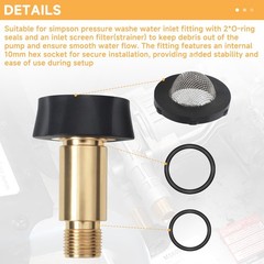 Cutetool 7110166 Water Inlet Fitting 3/8 inch and 3/4 inch, yellow Black