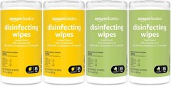 Amazon Basics Disinfecting Wipes Lemon & Fresh Scent 340 Count (4 Packs of 85)